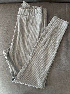 ALO Gray Ribbed-Knit Leggings size Small